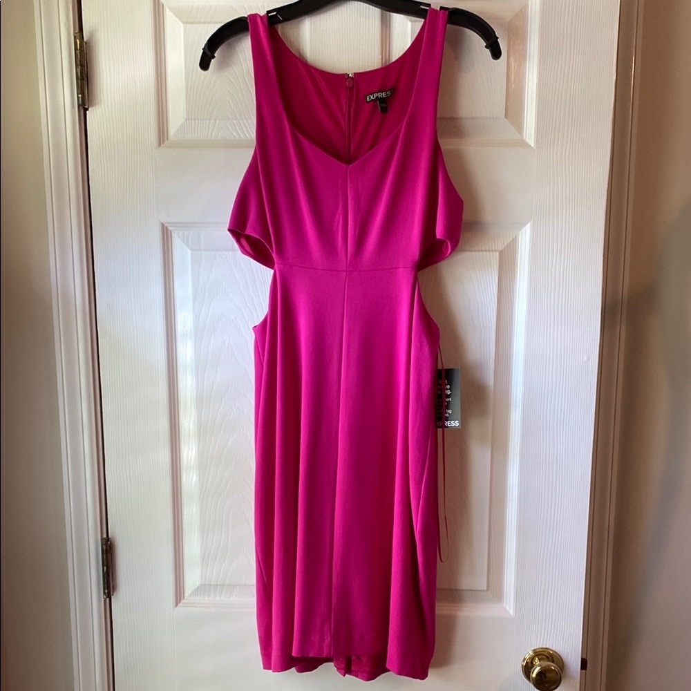 Express Fuchsia Dress with Side Cutouts